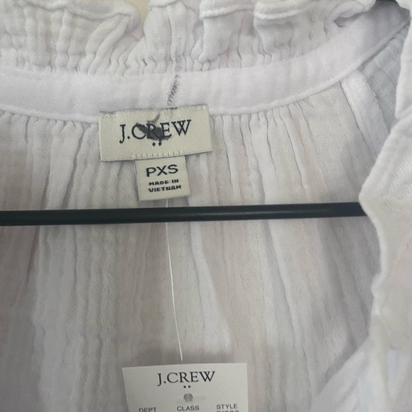 J Crew Factory White Gauze Top Tie Neck Long Sleeves Women’s Size XS Petite NEW - Picture 3 of 8